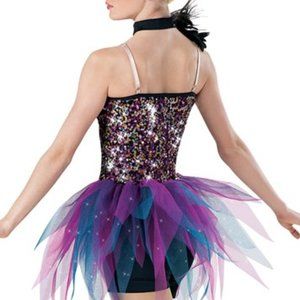 Christmas Sparkly Pink, Blue, Gold, Black Sequin/Spandex Tulle Dress Costume